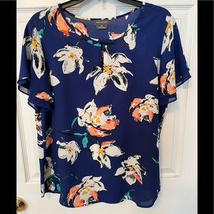 Blue floral dress shirt